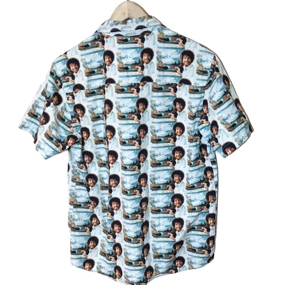 Bob Ross Novelty print allover SS Button Down iconic Joy of Painting pi… - Picture 3 of 8